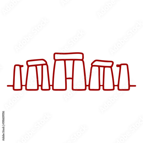 Stonehenge landmark line icon
Vector landmark on a white background