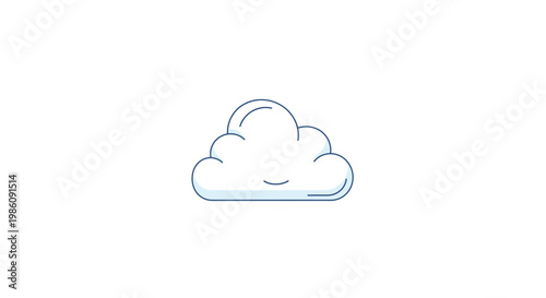 Minimalistic line art of a smiling cloud with closed eyes on white background last2026.