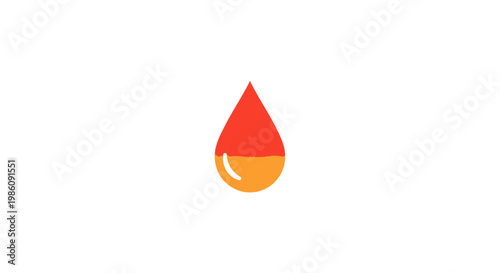 Minimalist design of a red blood drop with orange liquid inside symbolizing health or medical concept last2026.
