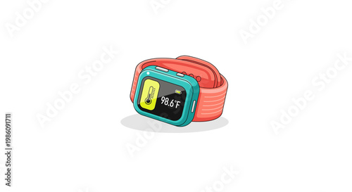 Digital wristwatch with colorful strap and temperature display last2026.