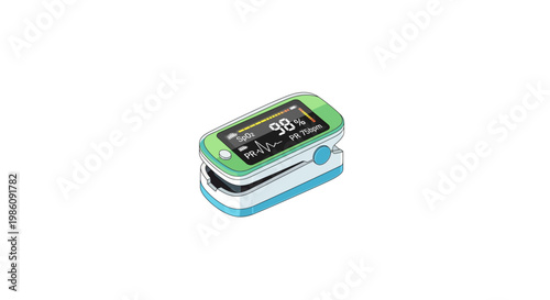 Portable pulse oximeter device measuring blood oxygen saturation and pulse rate last2026.