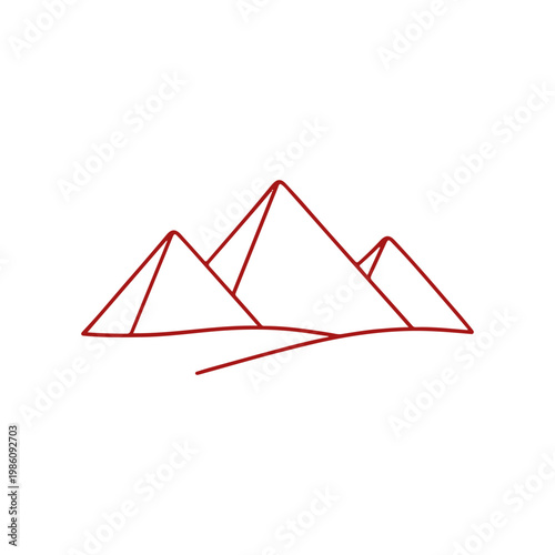 Pyramids of Giza landmark line icon
Vector landmark on a white background