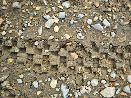 stone wall texture tire tracks 