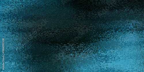 Abstract closeup blue spray paint on black paper.