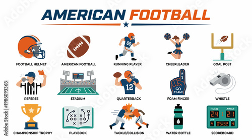 American Football Icons and Symbols Set