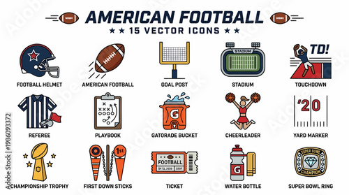 American Football Icons Set