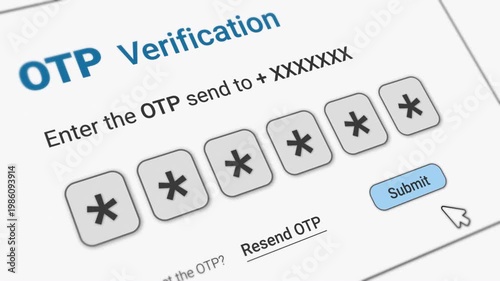 OTP verification (One-time password) UI animation. Two-step verification.