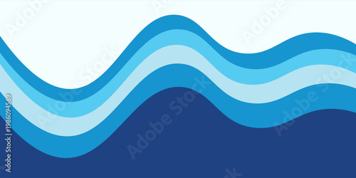 Sea waves layered vector background illustration and sea beach vector illustration.