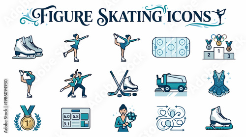 Figure Skating Icons Set
