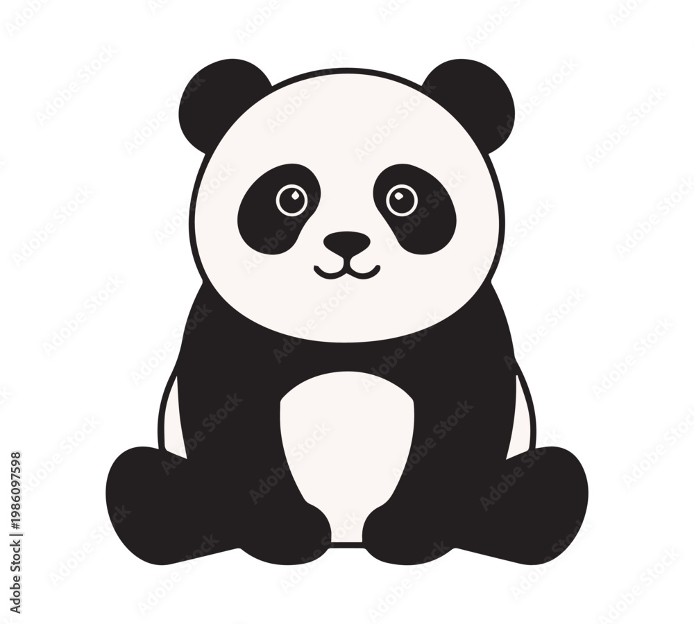 Fototapeta premium Cute Panda Cartoon Vector Illustration