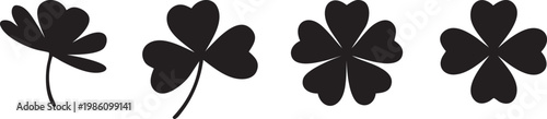Vector illustration of a black and white flower silhouette shaped like a poker suit symbol for a casino gambling card design