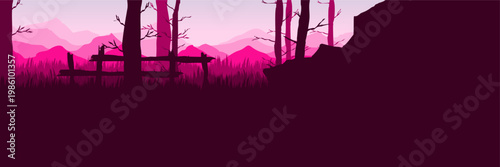 Unique Pink Woodland Scene for Trendy Brand Identity and Social Media PR Assets