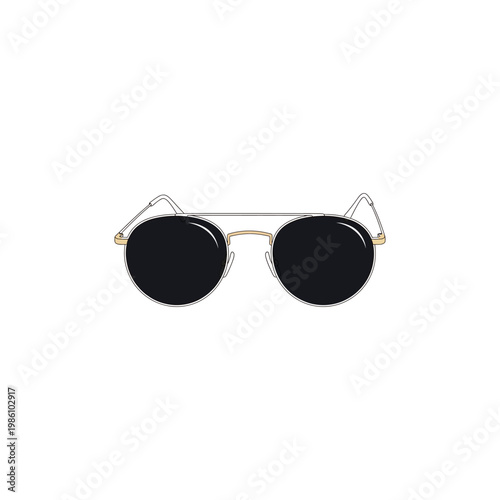 Vintage Round Sunglasses with Metal Frame.
