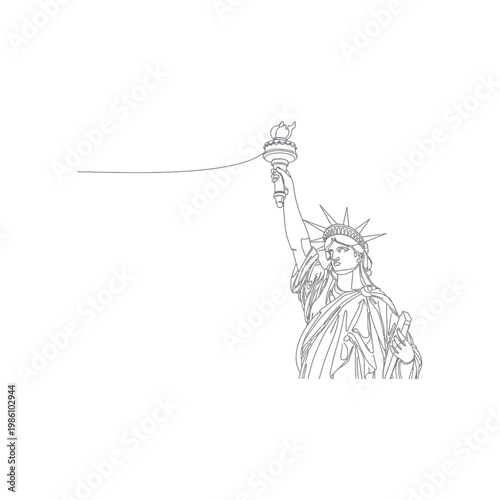 Statue of Liberty Holding Torch High.