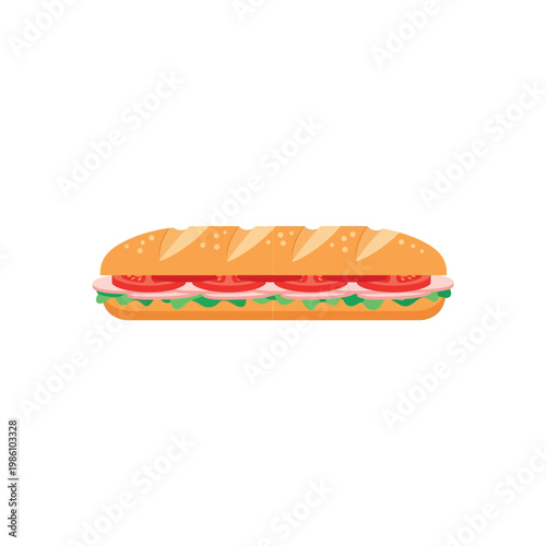 Delicious sandwich with fresh ingredients inside.