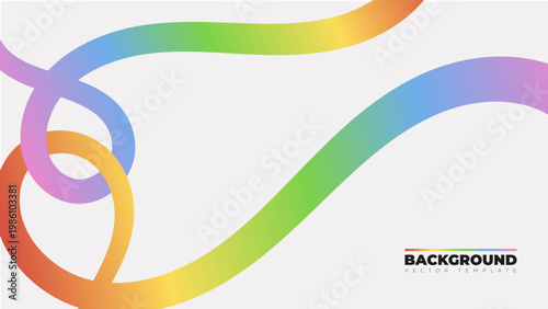 Abstract flowing rainbow waves on a clean white background, featuring smooth gradient curves and dynamic lines. Modern, vibrant design ideal for banners, posters, website headers, and presentation.