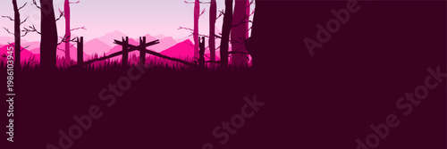 Creative Magenta Landscape Illustration for Bold Digital Marketing Ad Campaigns