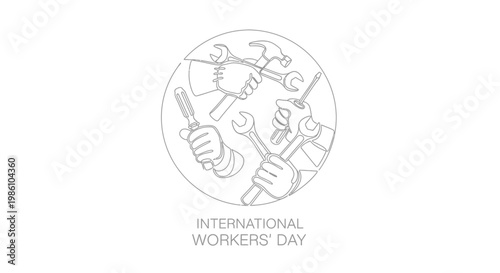 International Workers Day Labor Emblem.