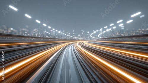 Dynamic Corporate Scene with Moving Elements and Data Flows in a Modern Setting