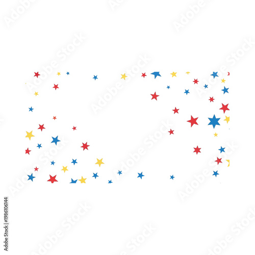 Colorful stars fly in all directions across the sky at night.