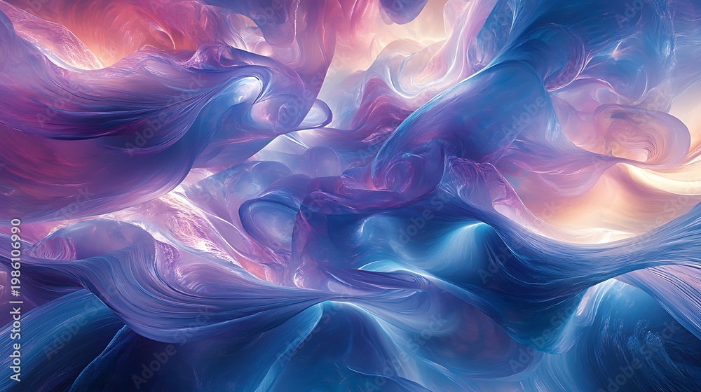 Fototapeta premium Luxury glossy liquid abstract gradient background with flowing colorful waves, vibrant holographic fluid texture, premium modern wallpaper for branding design