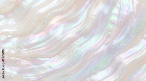 Shiny white pearl shell surface with pastel colors