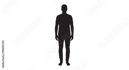 Silhouette of a man standing against a plain white background