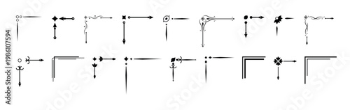 Decorative Victorian filigree with flourish elements and arabesque patterns, suitable for certificates, calligraphic posters, classic cards, and antique-style dividers.