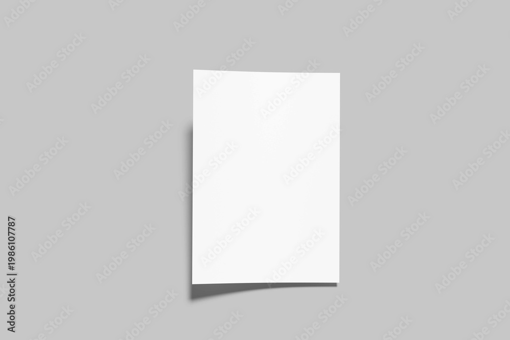 Fototapeta premium A4 Flye White vertical paper sheet Mockup, letter or invitation 