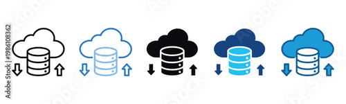 Cloud Storage Icon Set Multiple Style Of