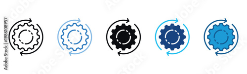 Process Icon Set Multiple Style Of