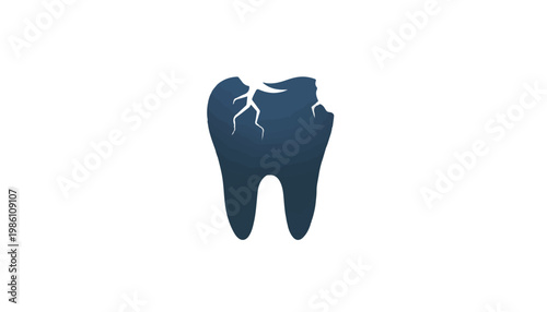 Cracked tooth with broken piece
