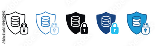 Data Privacy Icon Set Multiple Style Of