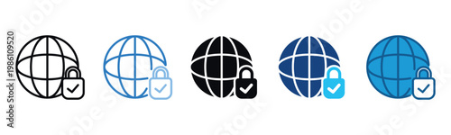 Network Security Icon Set Multiple Style Of
