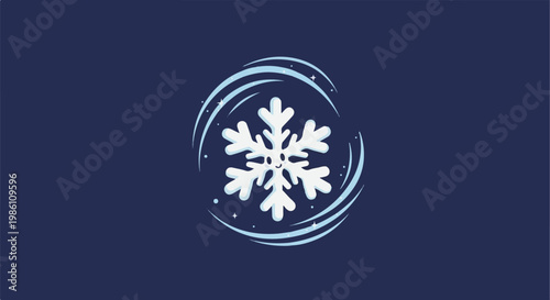 Cute pixel art snowflake character with a smiling face and swirling ice