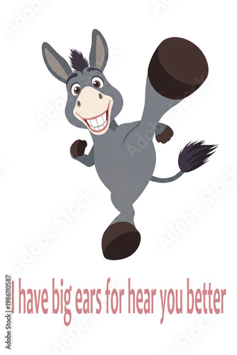 Cute donkey humor illustration for animal lovers, ideal for t-shirts or other accessories