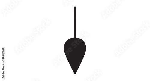 Simple black silhouette of a plumb bob hanging from a string