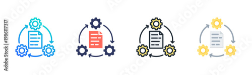 Procedure Icon Set Multiple Style Collection