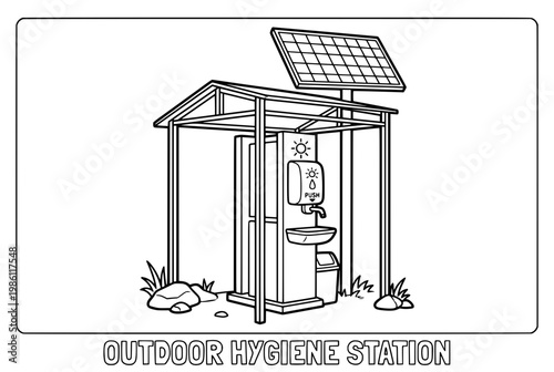 Outdoor Hygiene Station With Solar Powered Water Tap.