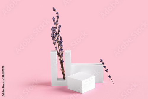 Decorative podiums with lav...