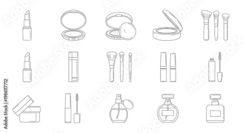 Collection of various makeup products.