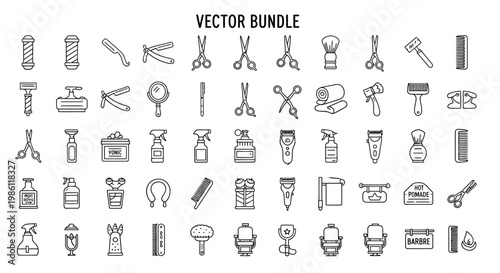 Vector icons of various tools.