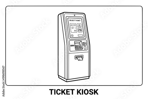 Modern Ticket Kiosk for Automated Transactions and Purchases.