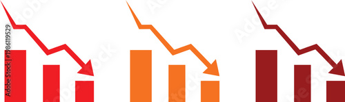 Declining trends financial downturn and market performance visualization
