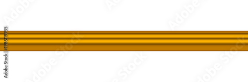 Realistic golden molding baseboard for home or office decor empty border frame trim work wooden moulding board ceiling, wall decorative modern interior design domestic paneling. Vector Illustration.