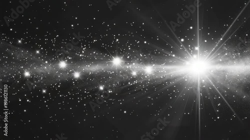 A stunning black and white graph of a star burst, perfect for use in editorial or commercial contexts where a dramatic celestial  is required
