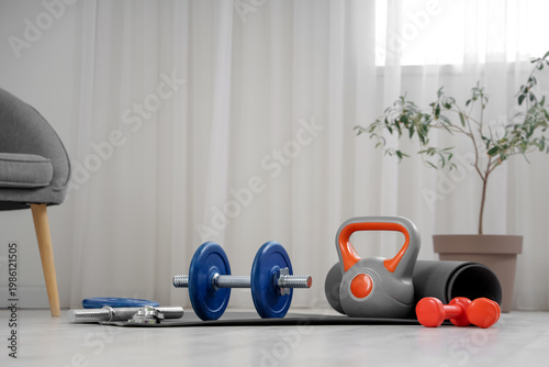 Kettlebell with dumbbells a...