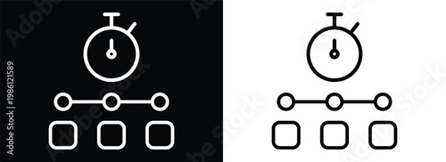 Timeline monochrome line style