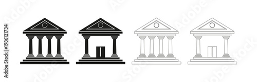 bank building icon on white. museum glyph icon. Suitable for website design, app, template. Modern flat icon of bank. bank building major building finance money vector icon.