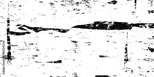 Bold abstract black and white grunge texture with thick wavy horizontal lines creating raw industrial wear